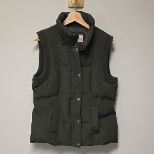 G.H. Bass & Co. Women's Green Puffer Vest, Medium